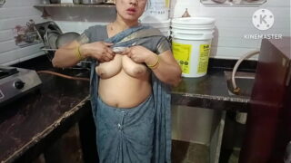 Indian Stepmom Fucking with Her Stepson in The Kitchen